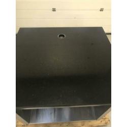 kast met granieten blad // RVS werkblad horeca