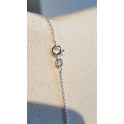 Zilveren zilver ketting collier met hanger zirkonia nieuw