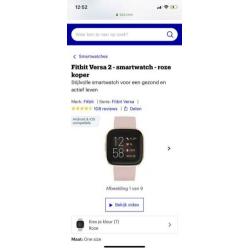 Fitbit Versa 2 + rosegouden bandje nieuw in doos!