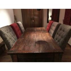 6 mooie stoffen stoelen in 3 kleuren