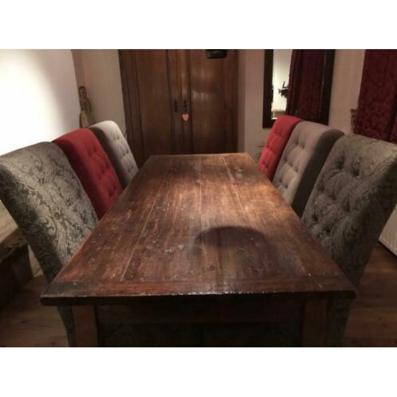 6 mooie stoffen stoelen in 3 kleuren