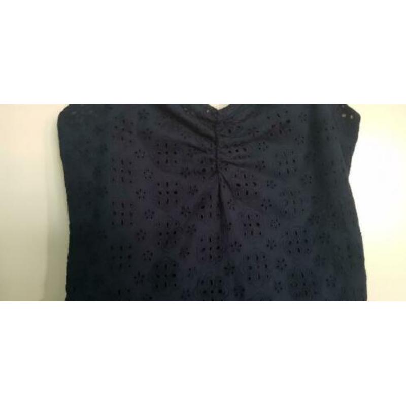Nieuw donkerblauw brodderie jurkje Maat 36/ 38 B