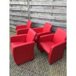 Schitterend rode design eetkamer stoelen