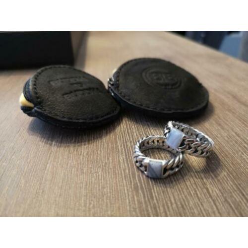 Buddha to Buddha ring Chain Stone Blue Lace maat 20, 925!!