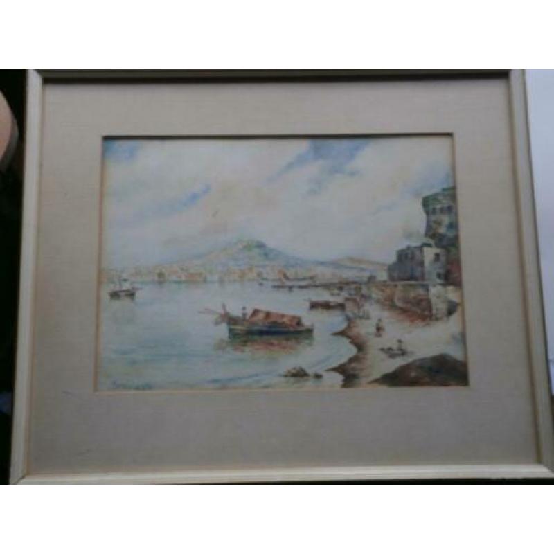 Zdeny Stodulka, 1917, mooie Aquarel Waterlandsch/Strand
