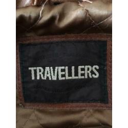Leren jas met capuchon, kan eraf . Travellers