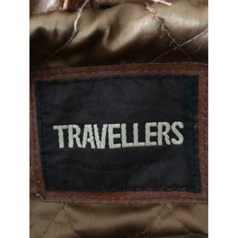 Leren jas met capuchon, kan eraf . Travellers