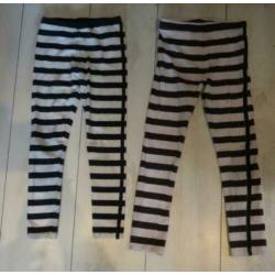 2 stuks Topitm gestreepte legging met bies maat 134