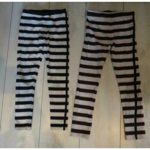 2 stuks Topitm gestreepte legging met bies maat 134