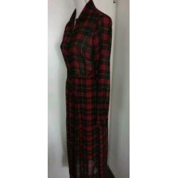 Seven Sisters lange jurk rood/zwart geblokt mt S/M 36/38