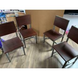 Robuuste, industriele stoelen 4 stuks