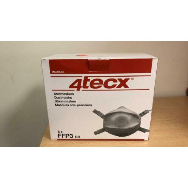 4tecx FFP3 stofmaskers mondkapje EN-149. 5 stuks