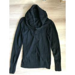 Zwarte Esprit trui pullover met mooie sjaalkraag maat S