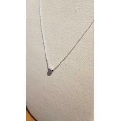 Zilveren zilver ketting collier met hanger zirkonia nieuw