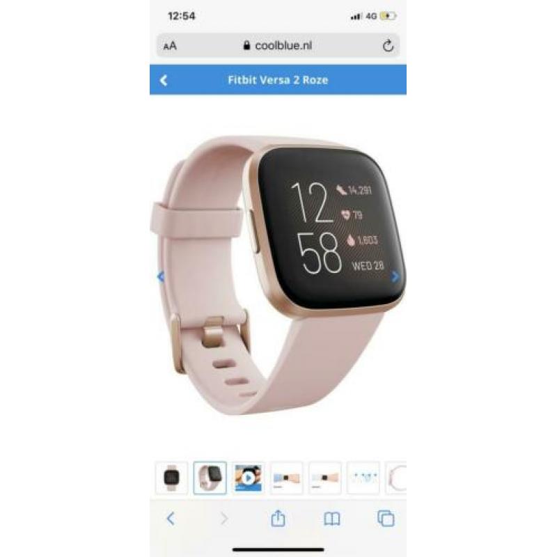 Fitbit Versa 2 + rosegouden bandje nieuw in doos!