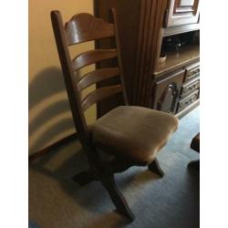 Eiken eethoek met 4 stoelen afm. 80x130 cm (LANKHORST)