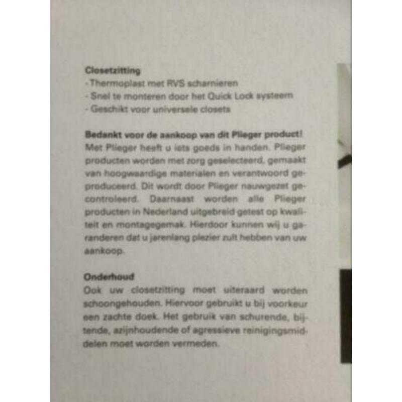 Plieger closetzitting/wc bril wit ( nieuw)