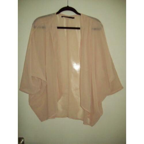 Trendy sierlijk roze chiffon tuniek vest van Steps maat XL