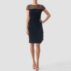 Joseph Ribkoff elegante jurk donkerblauw mooie accenten 38