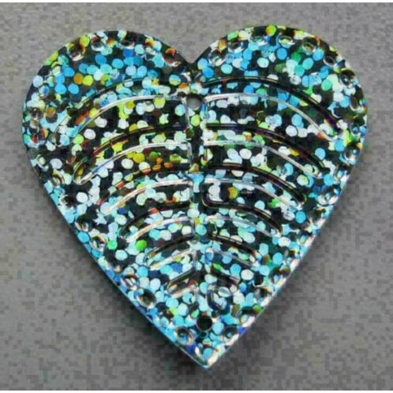 zilverkleurig metallic hart voor kaarten maken of knutselen