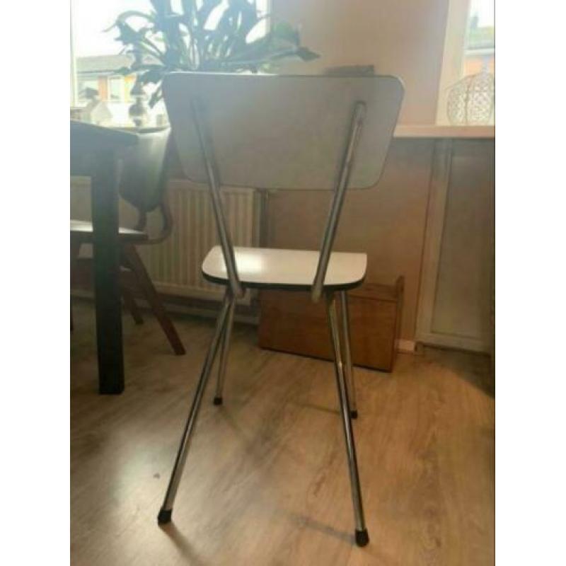 retro schoolstoelen vintage Deens design zwart wit 2 of 4 st