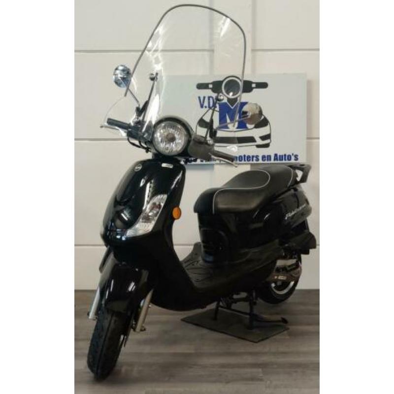 Sym Fiddle 2 II ll 25KM BJ 2018 GLANS ZWART E4 WINDSCHERM