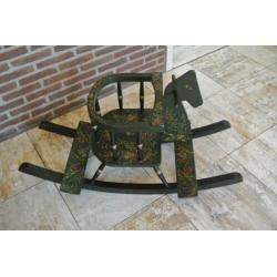 Brocante Hindeloopen(Fries) Houten Kinder Hobbelpaard