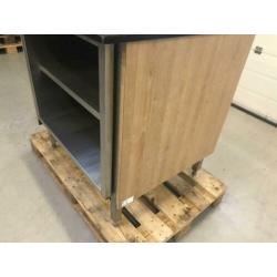 kast met granieten blad // RVS werkblad horeca