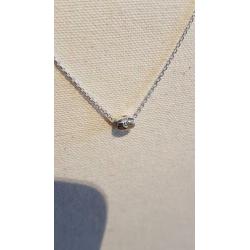 Zilveren zilver ketting collier met hanger zirkonia nieuw