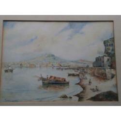 Zdeny Stodulka, 1917, mooie Aquarel Waterlandsch/Strand