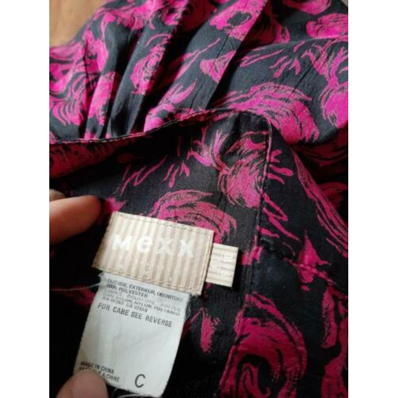 Rok petticoat Mexx maat M 40 bloemen rozen zwart roze paars