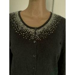 D1134 French Connection maat M=38/40 vest vestje zwart feest