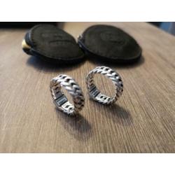 Buddha to Buddha ring Chain Stone Blue Lace maat 20, 925!!
