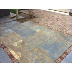 tuintegels Mongools leisteen Rusty Slate 60x60 cm
