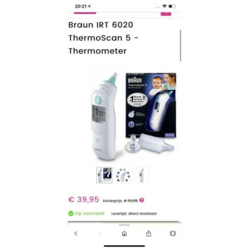 Braun thermoscan 5 ongebruikt en nieuw in doos