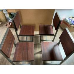 Robuuste, industriele stoelen 4 stuks