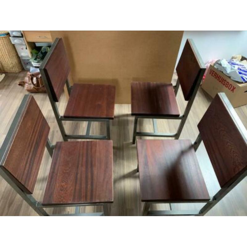 Robuuste, industriele stoelen 4 stuks