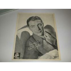 Fotokaart acteur Robert Taylor feestelijke intocht A'dam1936
