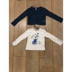 Vest trui shirt longsleve maat 104 set