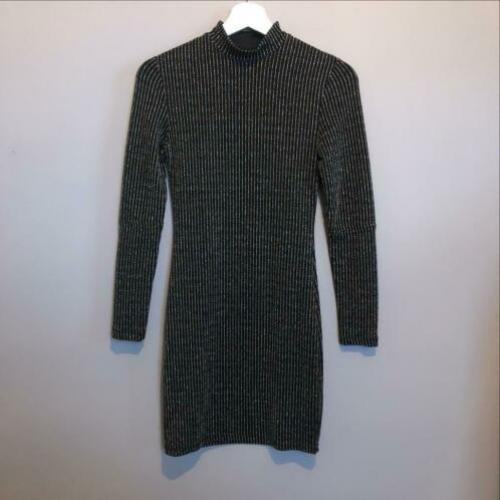 H&M zwarte glitter jurk maat XS