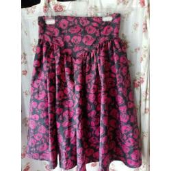 Rok petticoat Mexx maat M 40 bloemen rozen zwart roze paars