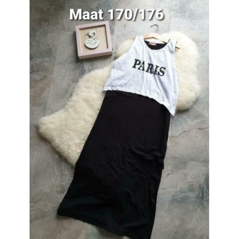 Maat 170/176 NIEUW Meisjes MAXI-JURK met Split BAD JUNIOR