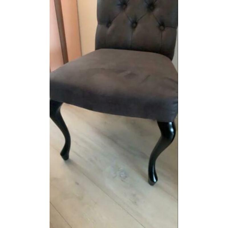 Mooie Brocante Eetkamerstoelen (Espresso)