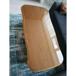 Salontafel Eikenhout met rookglas