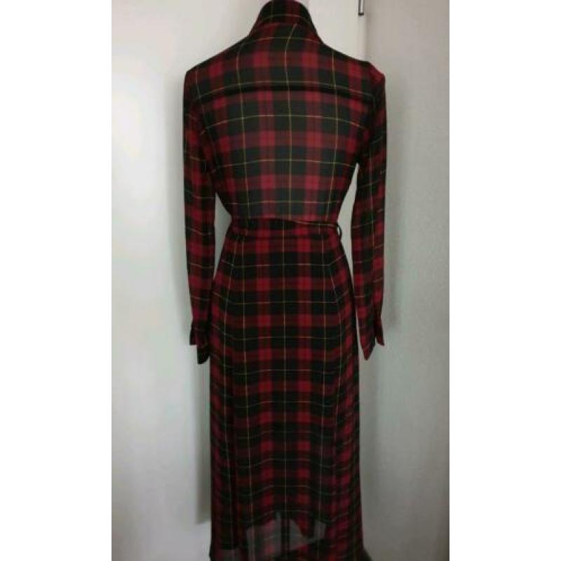 Seven Sisters lange jurk rood/zwart geblokt mt S/M 36/38