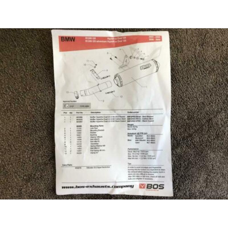 Bos HyperFox uitlaat demper BMW R1200GS Adventure 2004-2009