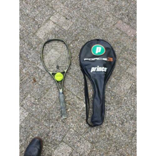Tennis-racket+hoes+bal Squash-racket+hoes+bal