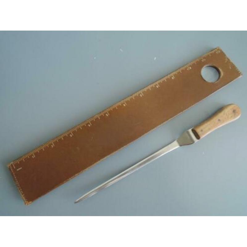 Vintage briefopener met centimeter vermelding