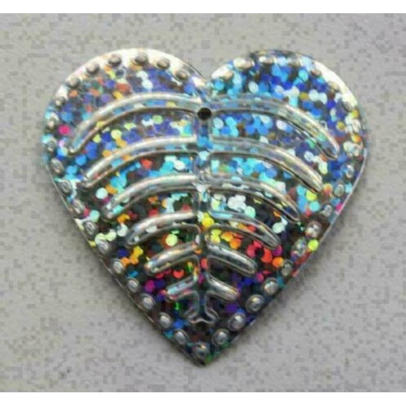 zilverkleurig metallic hart voor kaarten maken of knutselen