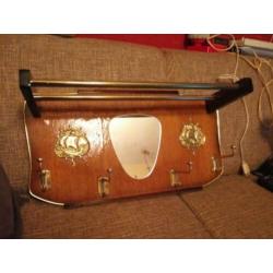 Vintage kapstok mes messing details.jaren 50-60.
